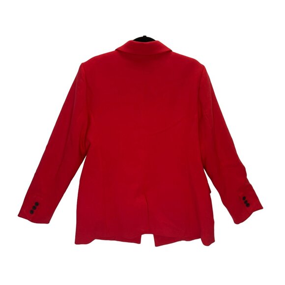 Revolve House of Harlow 1960 Womens XL Red Double Breasted Blazer Black Buttons - Picture 9 of 9